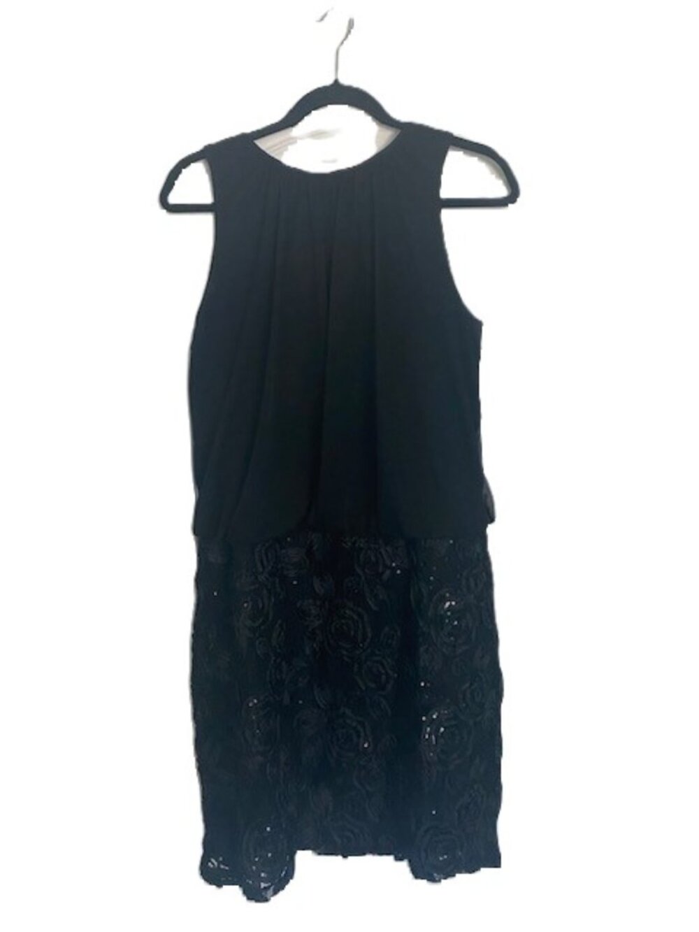 Jackie Jon New York Sequined Black Sleeveless Mini Dress
